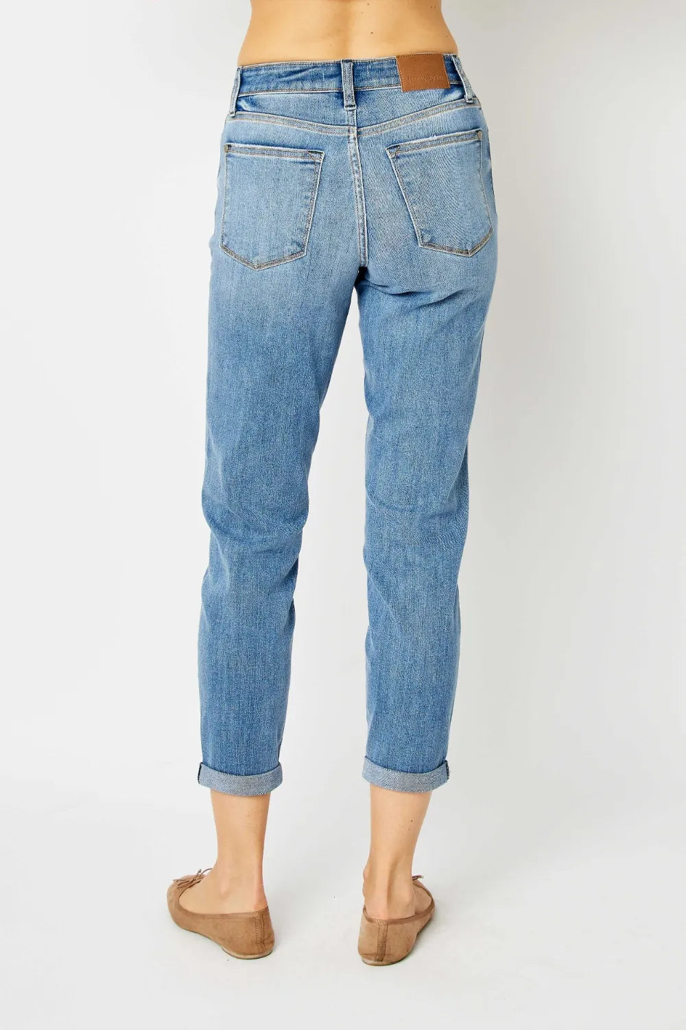 Judy Blue Full Size Cuffed Hem Slim Jeans.